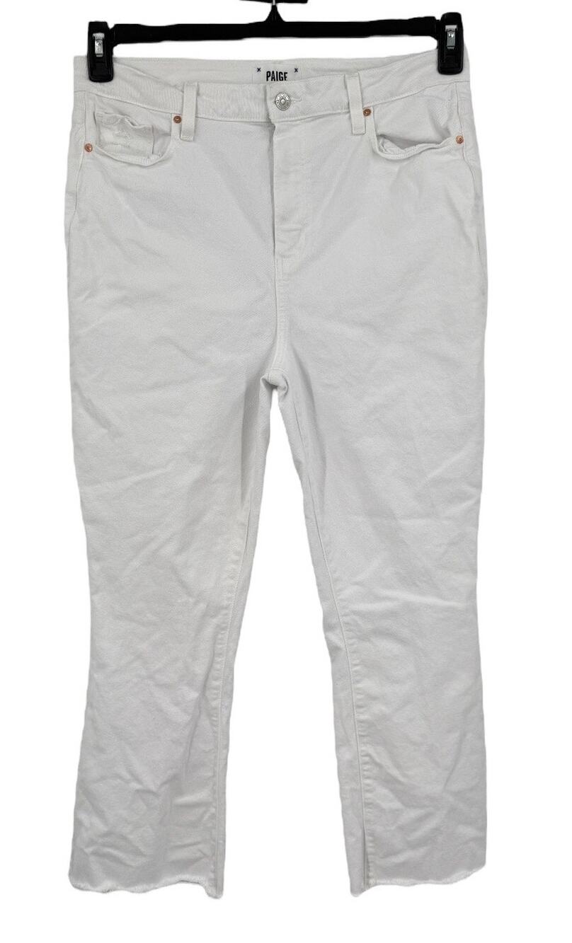 Paige Claudine Claudine Flared Ankle-Crop Jeans white size 32